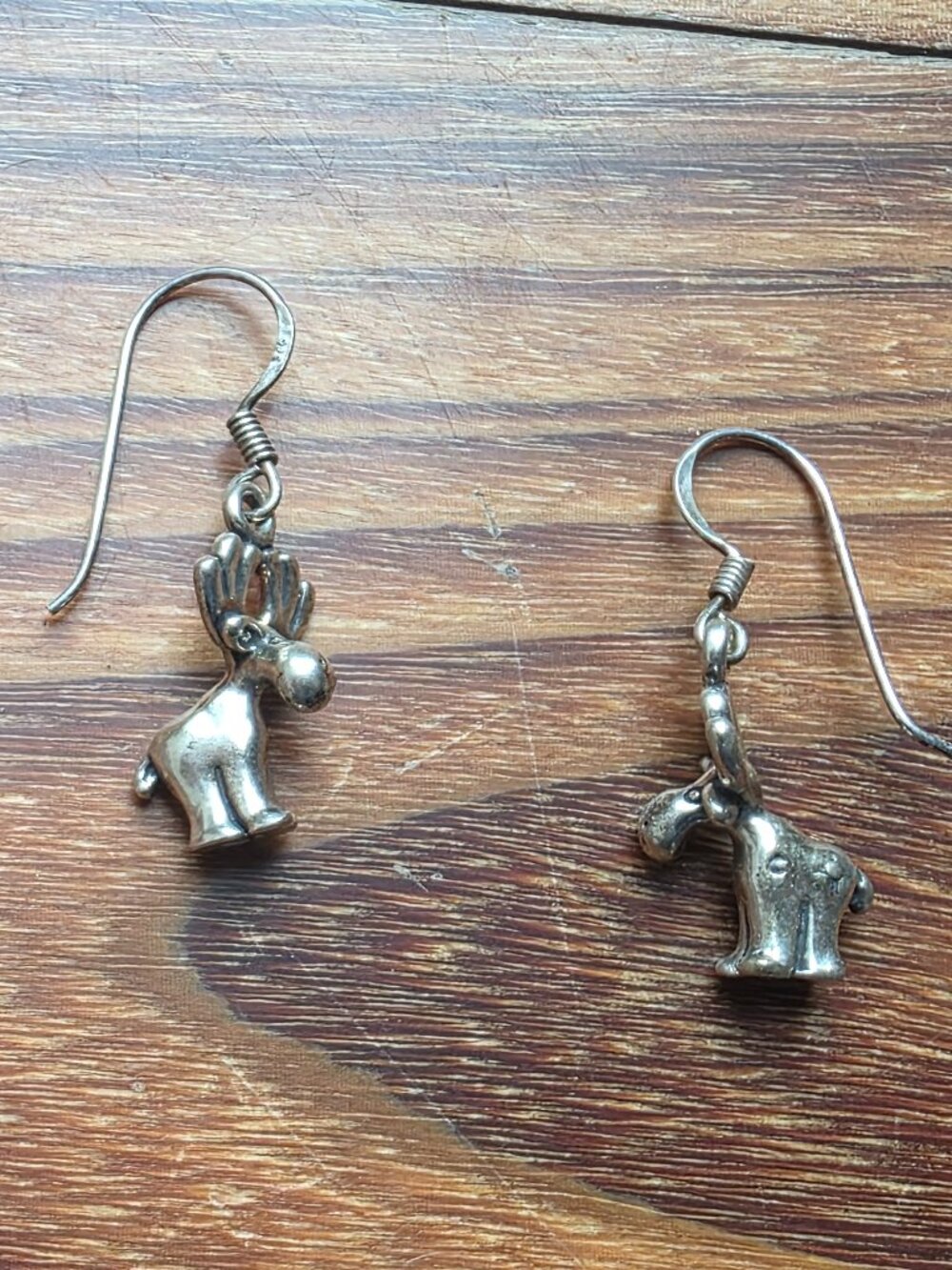 Sunset Vintage Sterling Silver Moose Earrings 5.2g